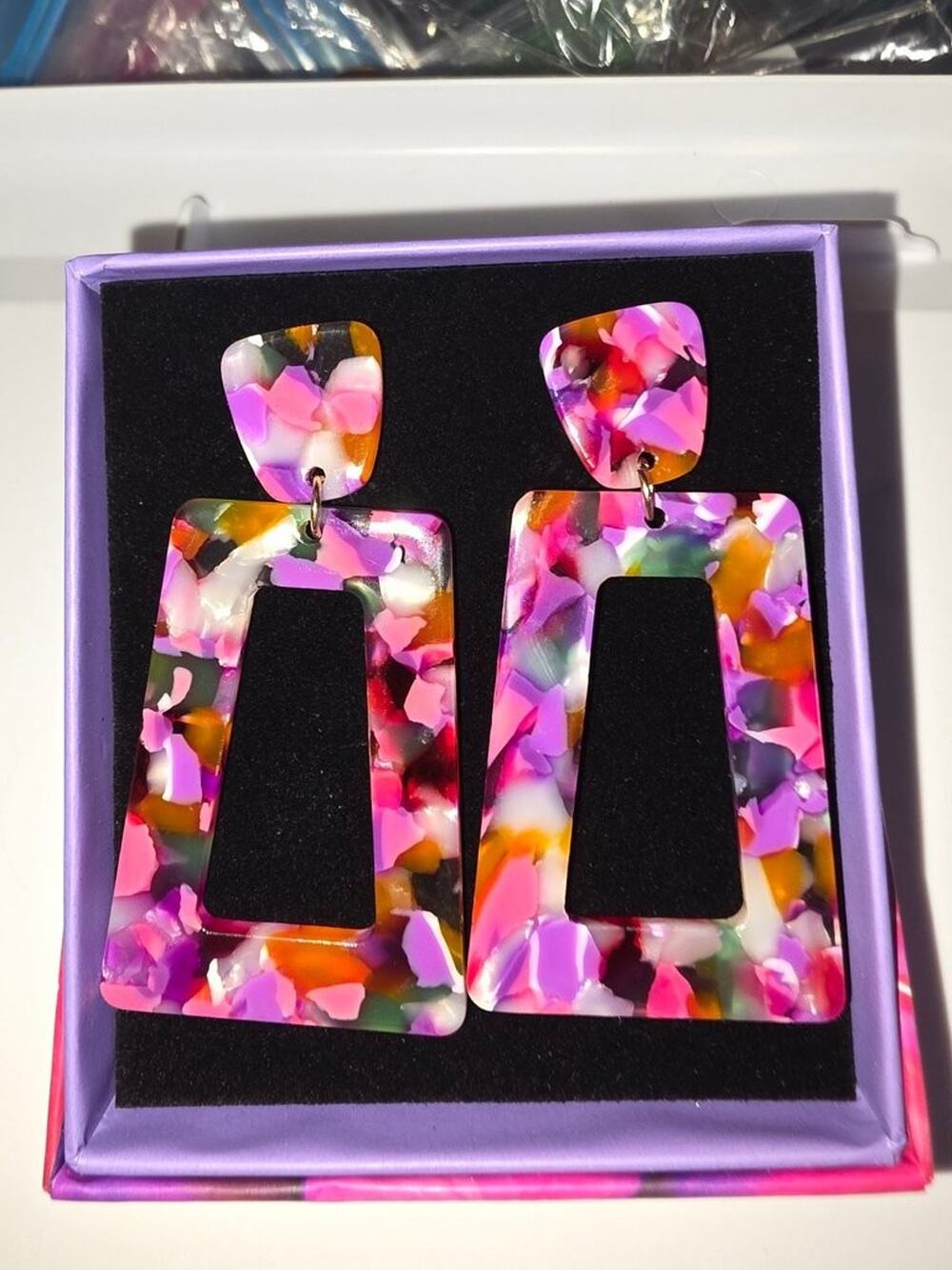Colorful Acrylic Dangle Earrings